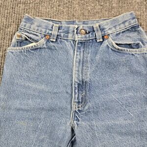 Vintage Levis Jeans Juniors 7M Light Wash High Rise Straight Made USA 22x29 90s